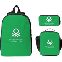 United Colors Of Benetton Backpack Student Boys Girl BookBag School Bag Laptop Shoulder Bags 3ps Insulated Lunch Bag Pencil Case