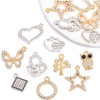 10Pcs Silver Plated Star Love Butterfly Charm Pendant for Jewelry Making Earrings Bracelet Necklace Accessories DIY Ornamental