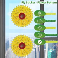 20pcs New Window Fly Traps Sunflower Fly Stickers Indoor Traps Indoor Kitchen Plants Trees Fly Pest Control