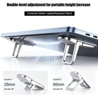 Laptop stand, portable footrest, desktop height increasing pad, invisible keyboard support, folding base, tilted bracket