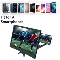 10/12 Inch Phone Screen 3D HD Screen Magnifier Movie Video Amplifier Holder Enlarger Screen Smart Phone Magnifying Curved Screen