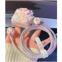 Charger Protector Cable Data Organizer For iPhone 17 16 15 12 13 Cute Cartoon TPU Charging Protection Cover for iPhone 18W/20W