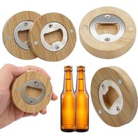 5/10PCS Round Bottle Opener Magnetic Fridge Decoration Wooden Beverage Open Tools Suitable for Beer Bottles Kitchen Supplies ZYF