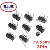 【50-10PCS】Mini Micro Limit Switch NO NC 3 Pins PCB Terminals SPDT 1A 125V Roller Arc lever Snap Action Push Micro Mouse switch