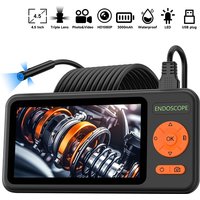 Industrial Endoscope 4.5'' Screen Video Autofocus Camera HD1080P Single Dual Triple Lens Waterproof USB Car Inspection Borescope