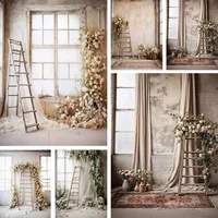 Mehofond Photography Background Vintage Interior Flower Window Adult Birthday Party Pregnant Portrait Decor Backdrop Photo Studi