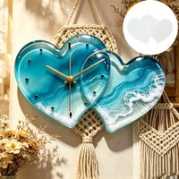 New Heart to Heart Clock Resin Silicone Mold Love Clock Resin Dropping Silicone Mold Clock Resin Liquid Mold Silicone Mold