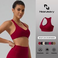 Hearuisavy Gym Sports Bra High Impact Breathable Racerback Running Fitness Tops Pilates Underwear Quick Dry Tight Workout Bra