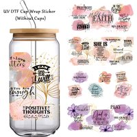 4Pcs Bible Verses UV Transfer Sticker,Glass Can Wrap Decals,Waterproof Self-Adhesive Stickers For Mug Cup,DTF Cup Decoration