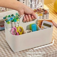 Portable 5-Compartment Storage Basket-Handle Design forCarrying, ldeal for Storing Paintbrushes, Watercolor Pens, PencilsStation