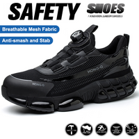 Rotating Button Safety Shoes Anti-Impact And Anti-Piercing Work Shoes Lightweight Breathable Steel Toe Shoes for Men Women
