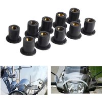 M4 M5 M6 Metric Rubber Well Nuts Motorcycle Windshield Windscreen Screws Bolts Nut 10/20/50/100pcs Fastener Screws Bolts Nuts
