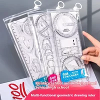 Multi functional Ruler 360 ° movable geometric drawing ruler for primary school mathematics students Portable Drafting Tools