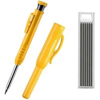 2.8mm Carpenter Mechanical Pencil with Refill Leads & Built-in Sharpener, Deep Hole Marking Tool for Woodworking Projects