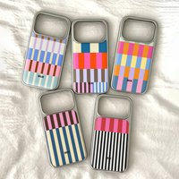 MUK Colorful Stripe Phone Case for iPhone 17 16 15 14 13 12 11 Air Pro Max Plus Electroplated Drip Glue