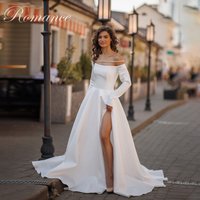 Modern Pleat A-Line Wedding Dress 2026 V-Neck Sleeveless Open Back Satin Sweep Train Bridal Gown Vestidos De Novia Customized