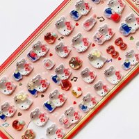 Cute Cinnamoroll Kuromi My Melody Hello Kitty 3D Resin Stickers Anime Themed DIY Scrapbooking Decoration Gifts Collectible Toys