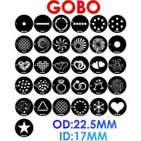 22,5 mm Außendurchmesser, Gobo für bewegliche Kopfleuchten, Mustergröße max. 17 mm, Lichtshow für Partys, romantische Liebeserklärung, kreisförmiges Loch
