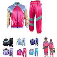 Mens 80s 90s Shell Suit Costume Adult Sports Men Sports 80s 90s Adult Fancy Dress Outfit Shell Suit Costume cosplay costumes