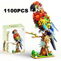 Creative 1100PCS Parrot Building Blocks Bird Kit Flower Animal Series Model Assembly Bricks Home Decoration Toys Adult Girl Gift