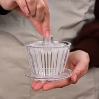 Basket Coffee Dripper Crystal Eye Pour Over Coffee Filter 1-2 People Acrylic Coffee Filter Cup Filter Papers Press Flat Bottom