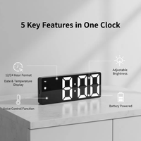 Modern Simple LED Digital Clock Multifunction Desktop Alarm Clock Home Office Student Daily Use