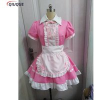 Women Pink Maid Outfit Sweet Gothic Lolita Dresses Anime K-ON! Cosplay Costume Apron Dress Uniforms Plus Size Halloween Uniforms
