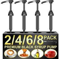 2/4/6/8 Pack Coffee Syrup Pump Dispenser, Syrup Pump for 750ml/25.4 oz Syrup Bottle, Black Pumps for Coffee Syrup Bottle