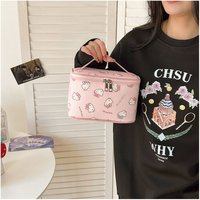 Hello Kitty Cosmetic Bag Women's Handbag Cute Large Capacity Zipper Portable Travel Toiletry Makeup Storage Bag