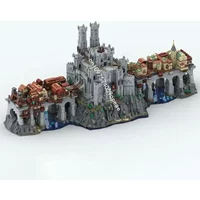 New 9530Pcs Moc European Medieval Street View Wyrm Crossing Castle Model Building Blocks Diy Creative Ideas Toys Birthday Gift