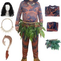 Adult Moana Maui Costume Halloween Cosplay Tattoo Dress Up Carnival Outfit Men Women Maui Halloween Costume image 4