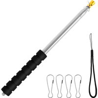 2.5M Telescopic Handheld Flagpole Tour Guide Flag Pole Stainless Steel Extendable Garden Banner Teachers Pointer Flag Pole