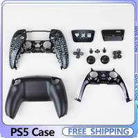 Death Theme Gaming Controller Case Custom Black DIY Faceplate Matte/Glossy Touchpad for PS5 Controller Replacement Shell Gifts