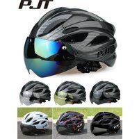 AliExpress PJT Lightweight Breathable Bicycle Helmet With Magnetic Attraction Goggles Lens Bike Helmet Free Switching Adult Cycling Helmet