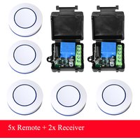 433Mhz Round Button Wireless DC 6V 9V 12V 24V RF Relay Module Remote Control Switch Kit for LED Lamp Bulb Gate Door Fan