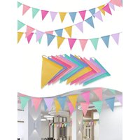 4m Burlap Reusable Vintage Linen Bunting Banner - Birthday Decoration, St St. Patrick's Day, Easter, Valentine's Day, Ramadan, Eid, Carnival, Party Decorations, Holiday Decorations, Classroom