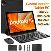 2026 Model (Upgraded Version) | 10.1-inch Android 16 Tablet | Quad-core Processor | 12GB (3GB + 9GB) RAM + 64GB ROM | Wi-Fi 6