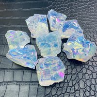 100G/Bag Aura Opalite Crystal Electroplated Glitter Raw Stone Mineral Specimen Home Decoration Reiki Healing Crystal opal Gift