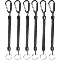 6Pcs Fishing Lanyards with Carabiner Boating Ropes Retention Ropes Holder Pliers Lip Fishing Tackle for Safe Keeping Fishing Rod