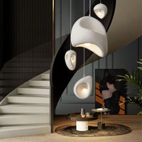Nordic Villa Treppen Wabi Sabi E27 Led Anhänger Lichter Loft Bar Anhänger Kronleuchter Beleuchtung Unregelmäßigen Glanz Hängen Lampe Leuchten
