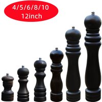 Manual Wooden Pepper Grinder, Adjustable Solid Spice Mill, Household Seasoning Salt and Pepper Grinder, BBQ Tools, 10 in, 12in
