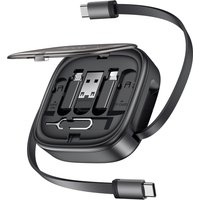 HOCO U140 6-in-1 PD60W Retractable Fast Charging Data Cable Set Box USB A Type-C Portable Charger For Mobile Phone Samsung