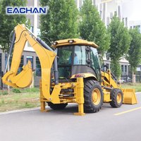 EACHAN Diesel 4 Wheel Backhoe Loader Farm Backhoe Loader Excavator Earth-moving Machinery Hydraulic Backhoe Loader Customized