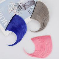 Zolin Small Hair Bangs Extension Invisible Clip In Hair Gray Pink Red Colorful Colors Synthetic Fringe For Cosplay Accessories