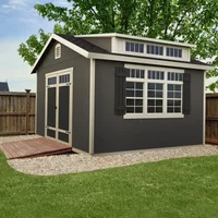 10x12 Do-it-Yourself Wooden Storage Shed with Floor, Beige