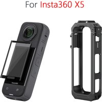 Plastic Protective Frame Case & Tempered Glass Screen Protector for Insta360 X5 Shockproof Camera Accessory