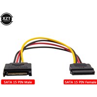 SATA 15pin Male to Female SATA Hard Disk Power Extension Extender Cabo Cord for PC HDD SSD Power Cables 20CM