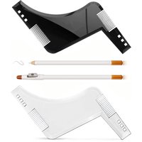 White Beard Tool Men's Beard Dye Styling Kit Shaping Template Comb Barber Tool Symmetry Trimming Shaper Stencil Ruler