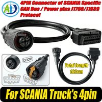 Truck Heavy-Duty OBD2 Extension Adapter For Scania 4Pin OBD2 Diagnostic Cable Industrial/Marine Engine Diagnostic Scan Connector
