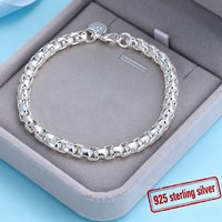 Noble Nice 925 Sterling Silver Geometric 4MM Chain Bracelets for Women Wedding Party Christmas Gifts Fashion Jewelry